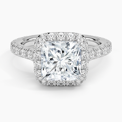 Sienna Halo Three-Quarter Coverage Lab Grown Princess Diamond Engagement Ring