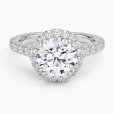 Sienna Halo Three-Quarter Coverage Lab Grown Round Diamond Engagement Ring