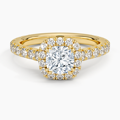 Sienna Halo Three-Quarter Coverage Lab Grown Cushion Diamond Engagement Ring