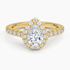Sienna Halo Three-Quarter Coverage Lab Grown Pear Diamond Engagement Ring
