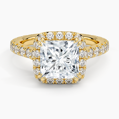 Sienna Halo Three-Quarter Coverage Lab Grown Princess Diamond Engagement Ring