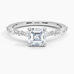 Delicate Versailles Lab Grown Asscher Diamond Engagement Ring
