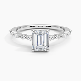 Delicate Versailles Lab Grown Emerald Diamond Engagement Ring