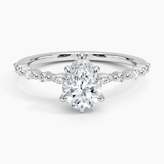 Delicate Versailles Lab Grown Pear Diamond Engagement Ring