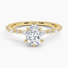 Delicate Versailles Lab Grown Pear Diamond Engagement Ring
