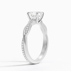 Petite Twisted Vine Lab Grown Asscher Diamond Engagement Ring