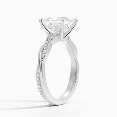 Petite Twisted Vine Lab Grown Princess Diamond Engagement Ring