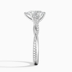 Petite Twisted Vine Lab Grown Pear Diamond Engagement Ring