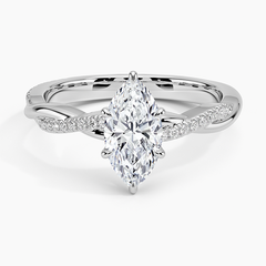 Petite Twisted Vine Lab Grown Marquise Diamond Engagement Ring