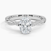 Petite Twisted Vine Lab Grown Oval Diamond Engagement Ring