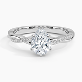 Petite Twisted Vine Lab Grown Pear Diamond Engagement Ring