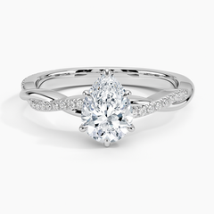 Petite Twisted Vine Lab Grown Pear Diamond Engagement Ring