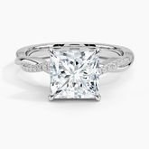 Petite Twisted Vine Lab Grown Princess Diamond Engagement Ring