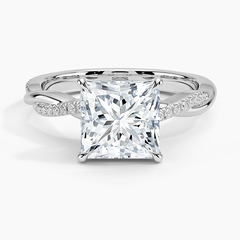 Petite Twisted Vine Lab Grown Princess Diamond Engagement Ring