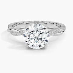 Petite Twisted Vine Lab Grown Round Diamond Engagement Ring