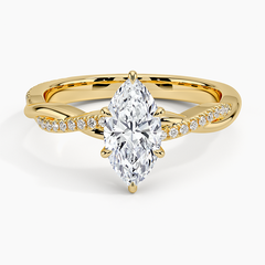 Petite Twisted Vine Lab Grown Marquise Diamond Engagement Ring