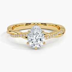 Petite Twisted Vine Lab Grown Pear Diamond Engagement Ring