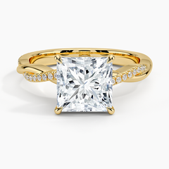 Petite Twisted Vine Lab Grown Princess Diamond Engagement Ring
