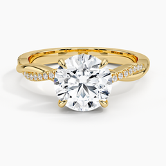 Petite Twisted Vine Lab Grown Round Diamond Engagement Ring