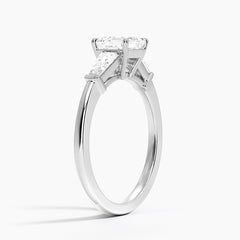 Symphony Three Stone Lab Grown Asscher Diamond Engagement Ring