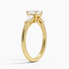 Symphony Three Stone Lab Grown Asscher Diamond Engagement Ring