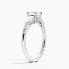 Symphony Three Stone Lab Grown Cushion Diamond Engagement Ring