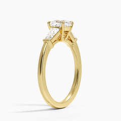 Symphony Three Stone Lab Grown Cushion Diamond Engagement Ring