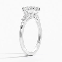 Symphony Three Stone Lab Grown Round Diamond Engagement Ring