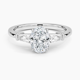 Symphony Three Stone Lab Grown Oval Diamond Engagement Ring