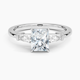 Symphony Three Stone Lab Grown Radiant Diamond Engagement Ring
