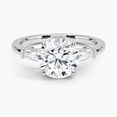 Symphony Three Stone Lab Grown Round Diamond Engagement Ring