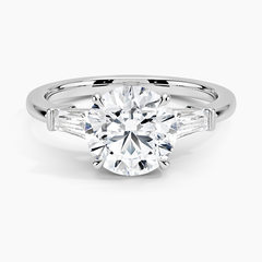 Symphony Three Stone Lab Grown Round Diamond Engagement Ring