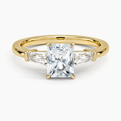 Symphony Three Stone Lab Grown Radiant Diamond Engagement Ring