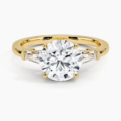 Symphony Three Stone Lab Grown Round Diamond Engagement Ring