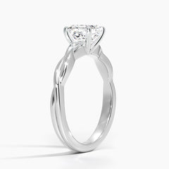Twisted Vine Solitaire Lab Grown Asscher Diamond Engagement Ring
