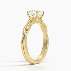 Twisted Vine Solitaire Lab Grown Asscher Diamond Engagement Ring