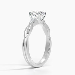 Twisted Vine Solitaire Lab Grown Cushion Diamond Engagement Ring
