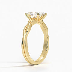 Twisted Vine Solitaire Lab Grown Marquise Diamond Engagement Ring
