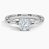 Twisted Vine Solitaire Lab Grown Cushion Diamond Engagement Ring