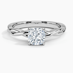 Twisted Vine Solitaire Lab Grown Cushion Diamond Engagement Ring