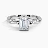 Twisted Vine Solitaire Lab Grown Emerald Diamond Engagement Ring