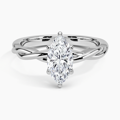 Twisted Vine Solitaire Lab Grown Marquise Diamond Engagement Ring