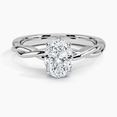Twisted Vine Solitaire Lab Grown Oval Diamond Engagement Ring