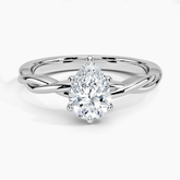 Twisted Vine Solitaire Lab Grown Pear Diamond Engagement Ring