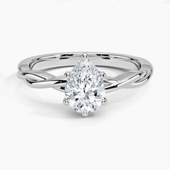 Twisted Vine Solitaire Lab Grown Pear Diamond Engagement Ring