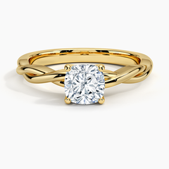 Twisted Vine Solitaire Lab Grown Cushion Diamond Engagement Ring
