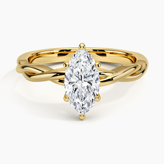 Twisted Vine Solitaire Lab Grown Marquise Diamond Engagement Ring