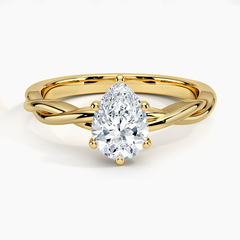Twisted Vine Solitaire Lab Grown Pear Diamond Engagement Ring