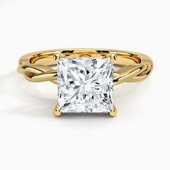 Twisted Vine Solitaire Lab Grown Princess Diamond Engagement Ring