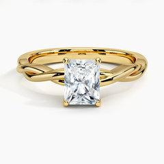 Twisted Vine Solitaire Lab Grown Radiant Diamond Engagement Ring